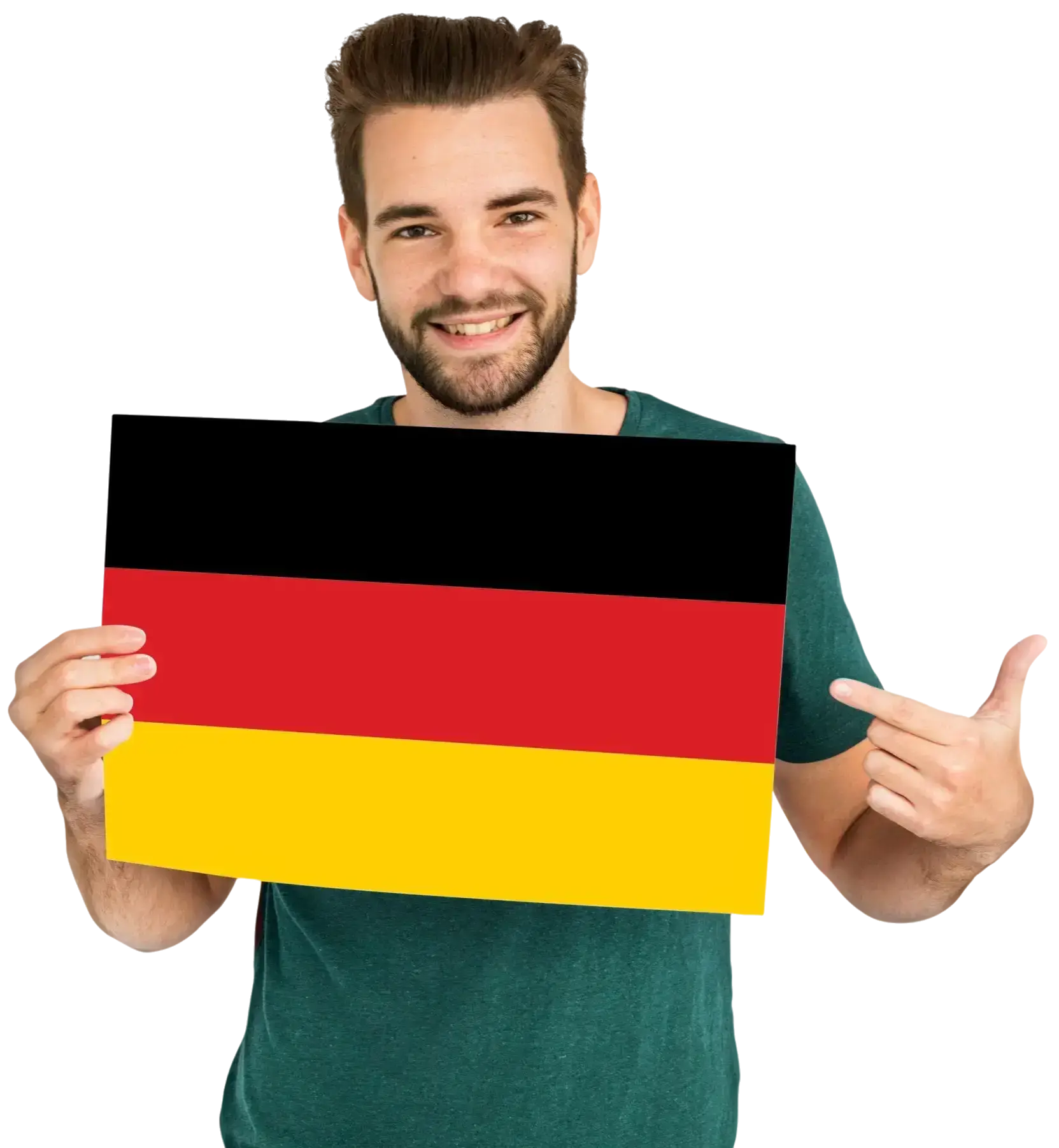 man hands hold germany deutschland flag patriotism